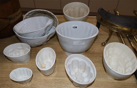 A quantity of jelly moulds